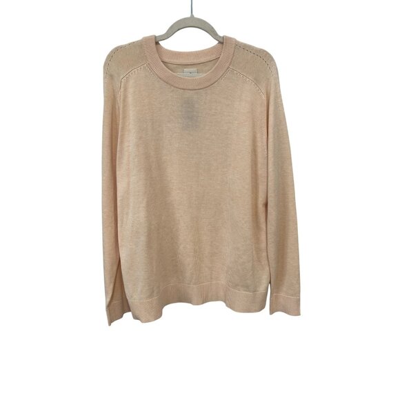 Amazon Crewneck Pullover Sweater Size XXL Raglan Sleeve Pastel Rose Knitwear NEW - Picture 1 of 12